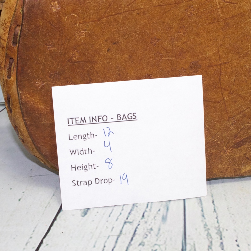 Gorgeous Vintage Hard Leather Brown Handbag Bag - Picture 8 of 8